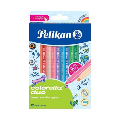 Pelikan Faserschreiber Colorella Duo C407 12 Stück doppelseitige Malstifte