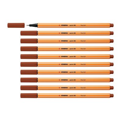 Stabilo Fineliner point 88 10er Set verschiedene Farben Rötel 88-38