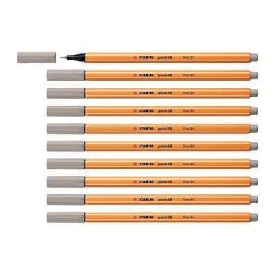 Stabilo Fineliner point 88 10er Set verschiedene Farben Warmgrau 88-94