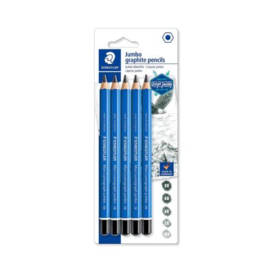 Staedtler Mars Lumograph Jumbo Bleistifte 5er Blisterkarte Zeichenbleistift dick