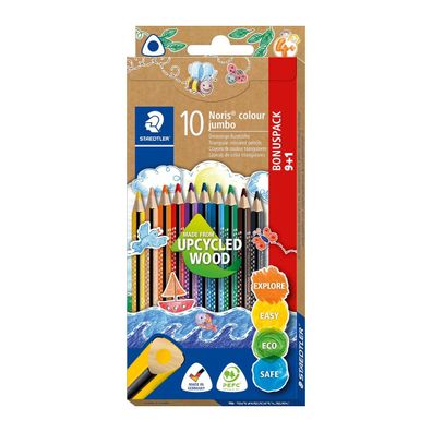 Staedtler Noris Colour Jumbo Buntstifte 10er Kartonetui bunte Farbstifte