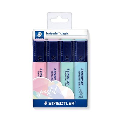 Staedtler Textmarker Textsurfer classic 4er Pastell Etui Leuchtmarker
