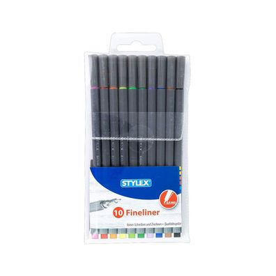 Stylex Fineliner 10er Etui 10 Farben 0.4mm Schreiben Skizzieren