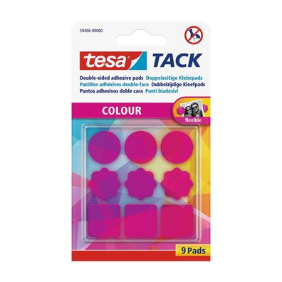 Tesa Tack Klebepunkte 9 Stück wieder Pink