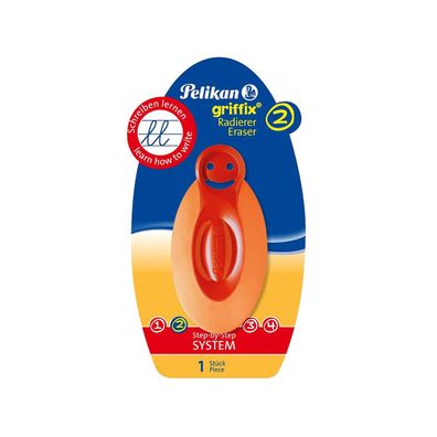 Pelikan Radierer Griffix orange Blister R1/B für Bleistift Tinte geeignet