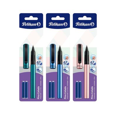 Pelikan Tintenroller Pina Colada blau farbiges Schreiben stylisch komfortabel Zufalls