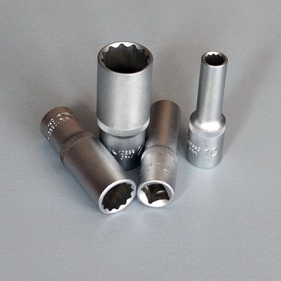 Steckschlüssel Einsatz Zwölfkant Nuss Vielzahn, tief, Antrieb (1/2"), SW 8-28mm