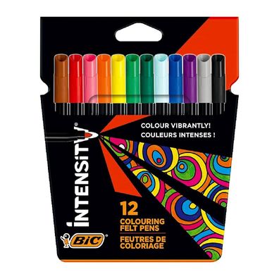 BIC Intensity Filzstifte 12 Farben mit auswaschbarer Tinte