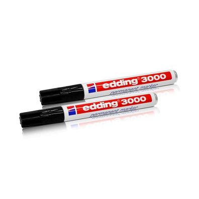 Edding 3000 Permanent Marker Schwarz 1, 5 ? 3 mm, 2er-Set