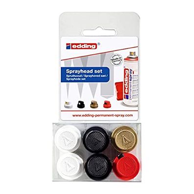 Edding Set 5200 Permanent Spray Sprühkopf-Set, 6 Sprühköpfe
