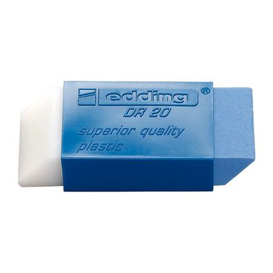Edding DR20 Radierer Kombiradierer, weiß/blau, für Bleistift und Tinte