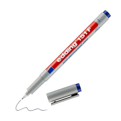 Edding 151 F Non-permanent Pen 0,6mm, Glas, Blau