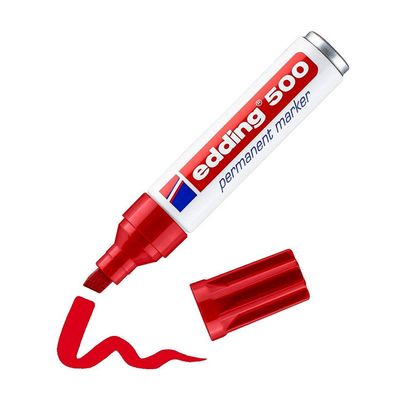Edding 500 Permanentmarker, Keilspitze 2?7mm, Rot