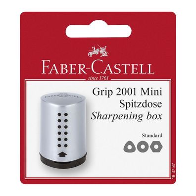 FABER-CASTELL 183787 - Einfachspitzdose Grip 2001 Mini silber 1 Stück