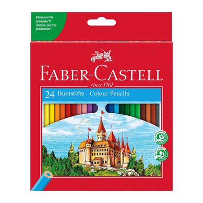 Faber-Castell S-20124 - Buntstifte CASTLE Hexagonal 24er Kartonetui Mehrfarbig