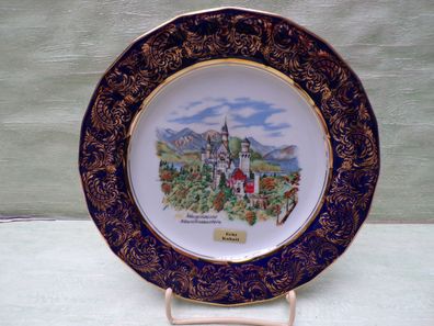 Königsschloß Neuschwanstein Echt Kobalt WS Werner Sahm Qualität West Germany 25cm