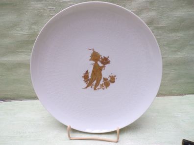 Rosenthal Studio Line Teller Björn Wiinblad 60er Jahre Romanze weiß-gold 28x3cm