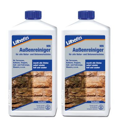 2x Lithofin MN Außenreiniger 1 Liter Flasche