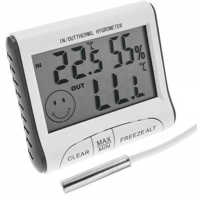 Rosfix Wetterstation Hygrometer – LCD Display, Sensor, Magnet | 82×71×21 mm
