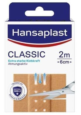 Hansaplast Klassischer Wundverband 2m x 6cm - 1 Rolle