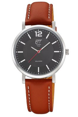 ETT Eco Tech Time Solaruhr für Herren mit Lederband Braun/Schwarz EGS-12159-21L
