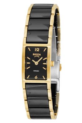 Boccia Uhr für Damen Titan/Keramik Schwarz 3201-05
