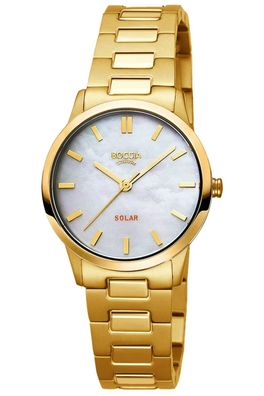 Boccia Solaruhr für Damen Titan Goldfarben/Perlmutt 3363-05