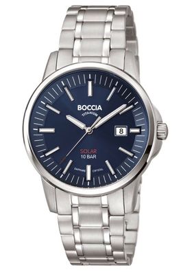 Boccia Herren-Solaruhr Titan mit Saphirglas Blau 3643-05