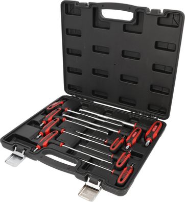 KS TOOLS T-Griff-Schlüssel-Satz, Torx mit Bohrung,9-tlgTB10-TB50