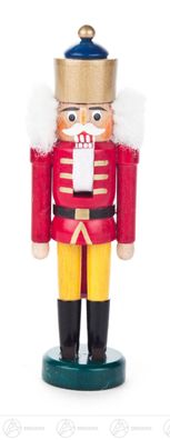 Nussknacker König rot-gelb BxHxT 4 cmx13,5 cmx4 cm NEU Erzgebirge Nußknacker