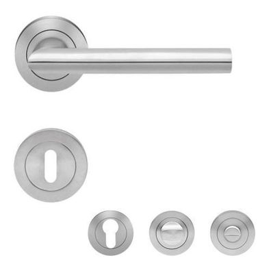 Karcher Türdrücker-Rosetten-Garnitur ER37 Verona Edelstahl matt Türgriff Klinke