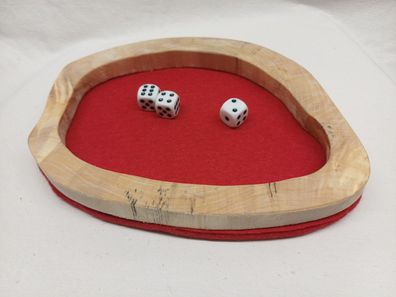 A6 Würfelbrett Holz Würfel Filz Würfelteller einzigartig Spielschale Holzspiel