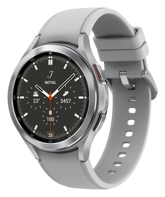 Samsung Galaxy Watch4 Classic - 46 mm - silber - intelligente Uhr mit Ridge Spo... ->