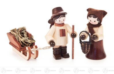 Miniatur Wildfütterung natur (3) H=ca 5,5 cm NEU Erzgebirge Weihnachtsfigur