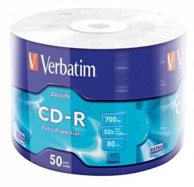 Verbatim CD-R 700MB 52x Extra Protection – 50er Spindel für zuverlässige Datensich