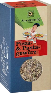 3x Sonnentor Pizza- und Pastagewürz, Packung 20g