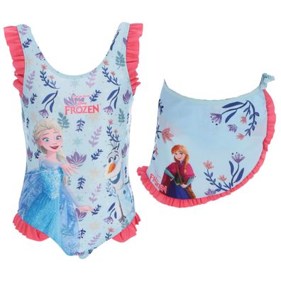 Disney Frozen Kinder Badeanzug mit Sarong Badebekleidung