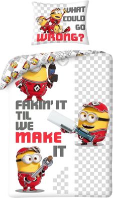 Minions Bettwäsche Set aus Mikrofaser Bettdeckenbezug 140 × 200 cm mit 70 × 90 cm