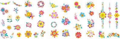 Avenir Kinder Kreativ-Set mit Nagelstickern und temporären Tattoos mit Blumenmotiv