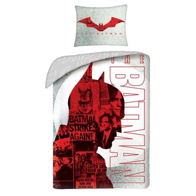 Batman Bettwäsche Set aus Baumwolle Bettdeckenbezug 140 × 200 cm mit 70 × 90 cm
