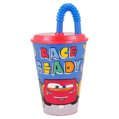 Disney Cars Trinkbecher 430 ml mit Deckel und Strohhalm
