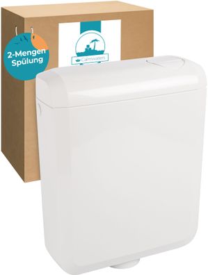 Calmwaters schmaler Spülkasten mit Zwei-Mengen-Spülung in Weiß