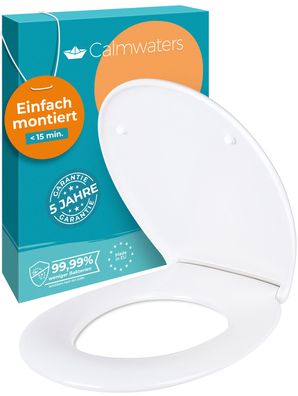 Calmwaters WC-Sitz mit Absenkautomatik Original in Weiß, abnehmbar, Duroplast