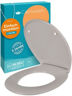 Calmwaters WC-Sitz Absenkautomatik Original, Manhattan-Grau, abnehmbar, Duroplast