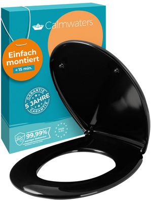 Calmwaters WC-Sitz Absenkautomatik Original in Schwarz, abnehmbar, Duroplast