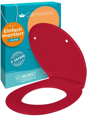 Calmwaters WC-Sitz mit Absenkautomatik Original in Rot, abnehmbar, Duroplast