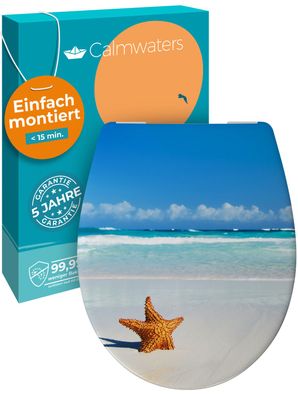 Calmwaters WC-Sitz Motiv Seestern mit Absenkautomatik, abnehmbar, aus Duroplast