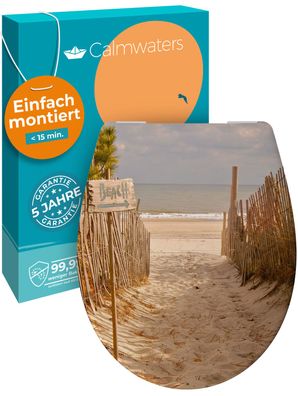 Calmwaters WC-Sitz Motiv Sandstrand mit Absenkautomatik, abnehmbar, aus Duroplast