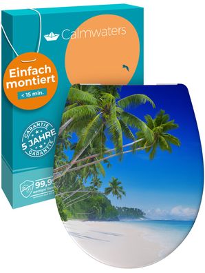 Calmwaters WC-Sitz Motiv Palmenparadies, aus Duroplast mit Absenkautomatik, abnehmbar