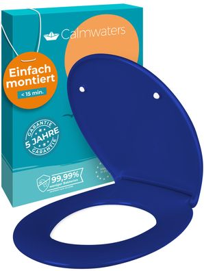 Calmwaters WC-Sitz mit Absenkautomatik Original in Blau, abnehmbar, Duroplast